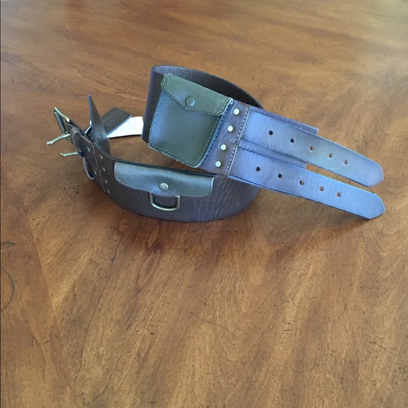 Leather military style belt. main image 4